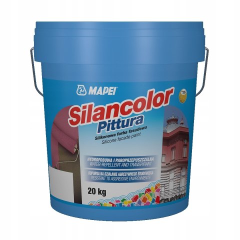 MAPEI FARBA FASADOWA SILIKONOWA SILANCOLOR PITTURA 20kg MAPEI FARBA FASADOWA SILIKONOWA SILANCOLOR PITTURA 20kg