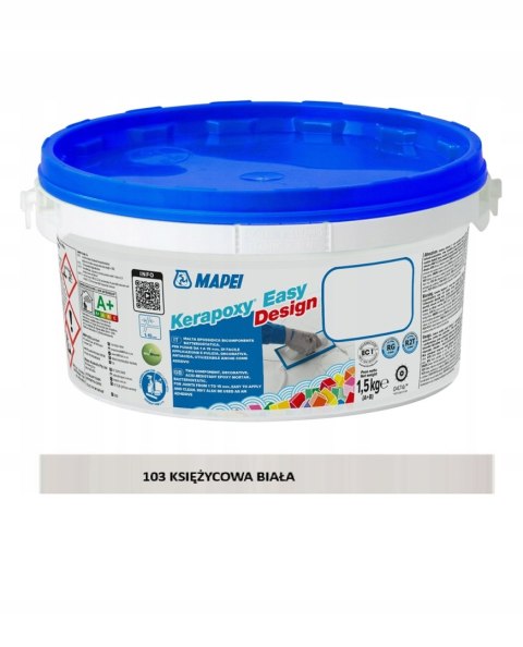 MAPEI KERAPOXY EASY DESIGN 103 KSIĘŻYCOWA BIAŁA FUGA EPOKSYDOWA 1,5 kg.