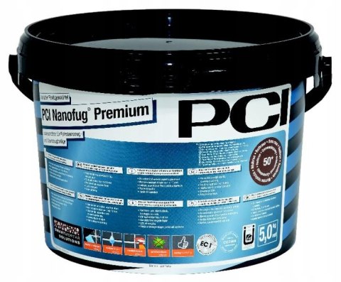 PCI NANOFUG PREMIUM ELASTYCZNA FUGA CEMENTOWA 40 CZARNA 5 kg.