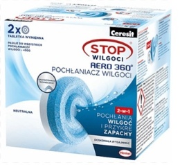 CERESIT AERO 360 POCHŁANIACZ STOP WILGOCI, TABLETKI 2x450g NEUTRALNE