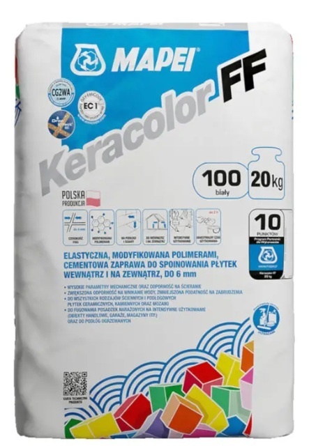 MAPEI FUGA CEMENTOWA KERACOLOR FF 20kg 100 BIAŁA