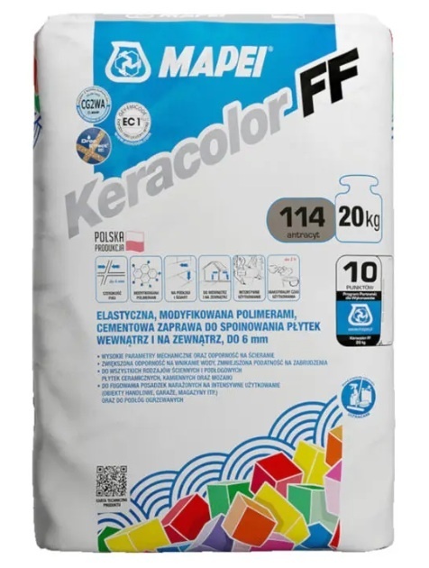 MAPEI FUGA CEMENTOWA KERACOLOR FF 20kg 114 ANTRACYT