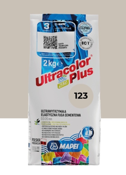 MAPEI FUGA CEMENTOWA ULTRACOLOR PLUS 123 ANTYCZNY BIAŁY 2KG