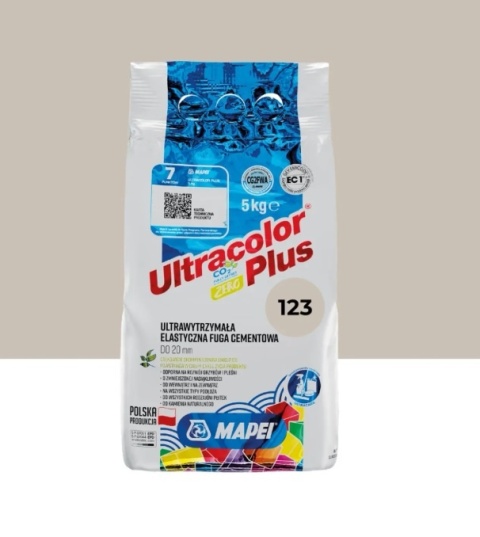 MAPEI FUGA CEMENTOWA ULTRACOLOR PLUS 123 ANTYCZNY BIAŁY 5KG