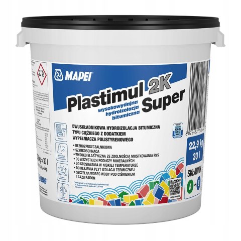 MAPEI PLASTIMUL 2K SUPER DWUSKŁADNIKOWA HYDROIZOLACJA BITUMICZNA 22,9 KG