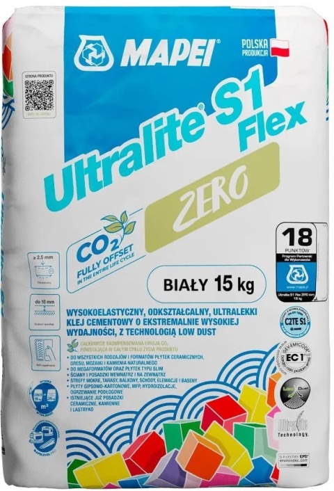 MAPEI ULTRALITE S1 KLEJ ODKSZTAŁCALNY BIAŁY 15 KG.