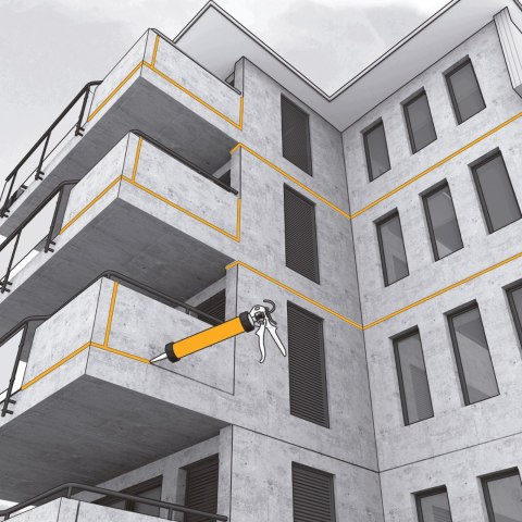 SIKA HYFLEX-250 FACADE, USZCZELNIACZ DO ELEWACJI, BETONOWOSZARY 600ml