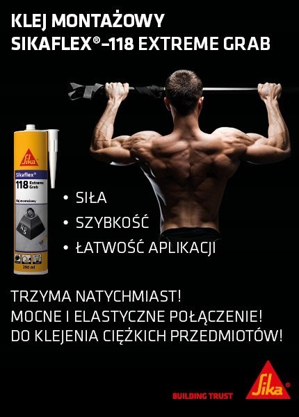 SIKA KLEJ MONTAŻOWY SIKAFLEX 118 EXTREME GRAB biały 290 ml
