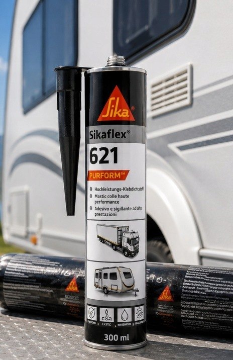 SIKAFLEX 621 CZARNY 300ml KLEJ I USZCZELNIACZ BEZ UŻYCIA PRIMERA